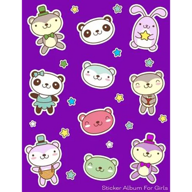 Sticker Album For Girls: 100 Plus Pages For PERMANENT Sticker Collection, Activity Book For Girls, Purple - 8.5 by 11