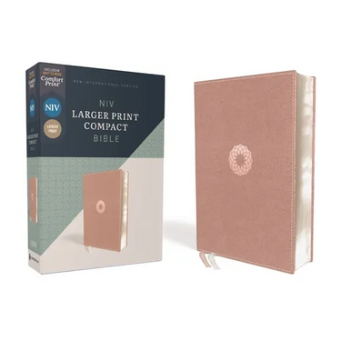 Niv, Larger Print Compact Bible, Leathersoft, Pink, Red Letter, Comfort Print