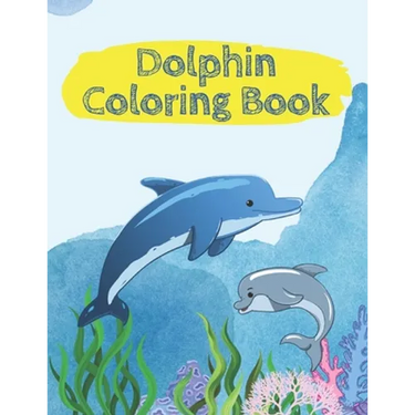 Dolphin Coloring Book - 45 coloring pages - Large sized 8,5 x 11 inch pages