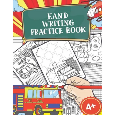 Hand Writing Practice Book: Policecar & Firetruck Coloring Book, Tracing Letters and Numbers for Preschool, Gift for Boys