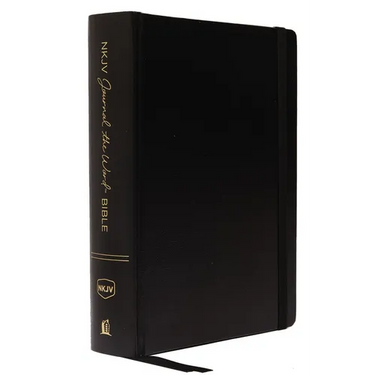 NKJV, Journal the Word Bible, Large Print, Hardcover, Black, Red Letter Edition: Reflect, Journal, or Create Art Next to Your Favorite Verses