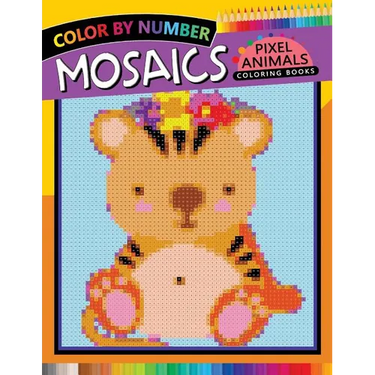 Animals Mosaics Pixel Coloring Books: Color by Number for Adults Stress Relieving Design Puzzle Quest
