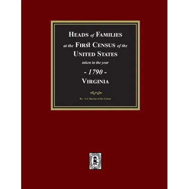 1790 Census of Virginia, Heads of Families at the First Census of the U.S. taken in the year 1790.