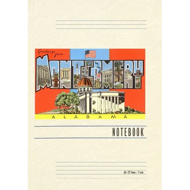 Vintage Lined Notebook Greetings from Montgomery