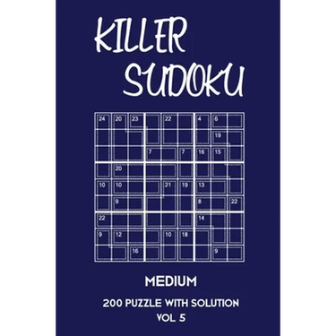 Killer Sudoku Medium 200 Puzzle With Solution Vol 5: 9x9, Advanced sumoku Puzzle Book, 2 puzzles per page