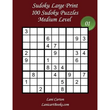 Sudoku Large Print - Medium Level - N°1: 100 Medium Sudoku Puzzles - Puzzle Big Size (8.3"x8.3") and Large Print (36 points)
