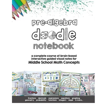 Pre Algebra Doodle Notes: a complete course of brain-based interactive guided visual notes for Middle School Math Concepts