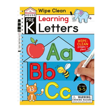 Learning Letters (Pre-K Wipe Clean Workbook): Preschool Wipe Clean Activity Workbook, Ages 3-5, Letter Tracing, Uppercase and Lowercase, First Words,