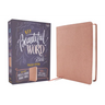 Niv, Beautiful Word Bible, Updated Edition, Peel/Stick Bible Tabs, Leathersoft, Pink, Red Letter, Comfort Print: 600+ Full-Color Illustrated Verses