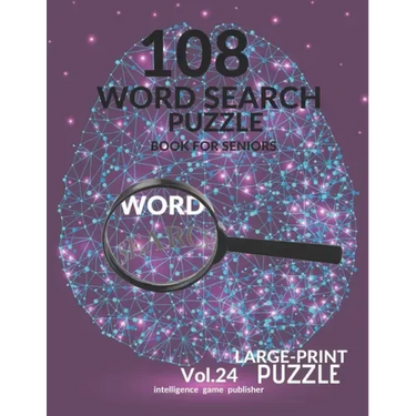 108 Word Search Puzzle Book For Seniors Vol.24: 108 Large-Print Puzzles Exercise and Challenge Your Brain, Brain Games for Adults & Seniors