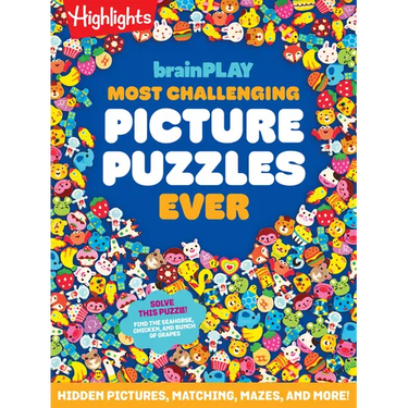 Brainplay Most Challenging Picture Puzzles Ever: 144 Pages of Visual Puzzles and Brain Teasers for Kids 7 and Up, Hidden Pictures Puzzles, Mazes, Ridd