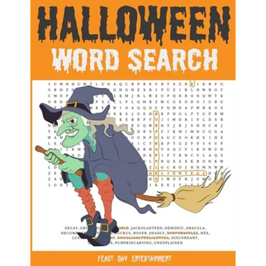 Halloween Word Search: Large Print Fall Holiday Puzzle Book For Kids And Adults
