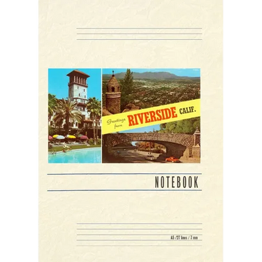 Vintage Lined Notebook Greetings from Riverside, California