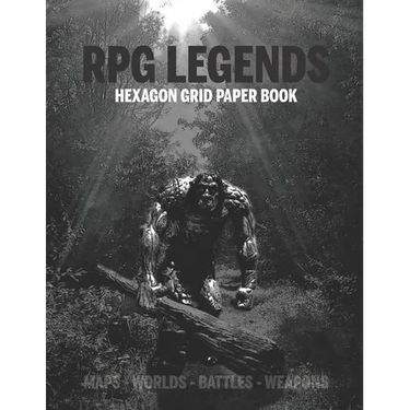 RPG Legends Hexagon Grid Paper Book: Large Hexagonal Grid for Games, Design, Create Your Unique Maps, Fantasy Worlds and Mythical Characters 8.5x11 In