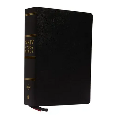 NKJV Study Bible, Premium Bonded Leather, Black, Red Letter Edition, Comfort Print: The Complete Resource for Studying God's Word