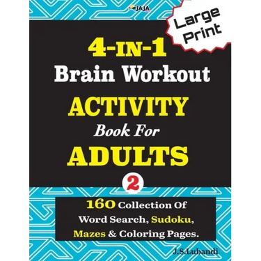 4-IN-1 Brain Workout ACTIVITY Book For ADULTS