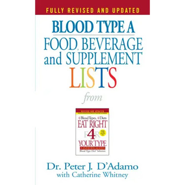 Blood Type a Food, Beverage and Supplement Lists
