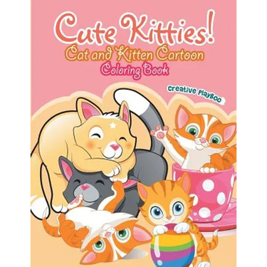 Cute Kitties! Cat and Kitten Cartoon Coloring Book