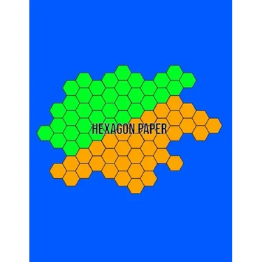 Hexagon Paper: Hex Honeycomb Paper For Organic Chemistry Drawing Gamer Map Board Video Game - Create Mosaics Tile Quilt Design - Blue