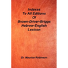 Indexes to All Editions of Bdb Hebrew English Lexicon