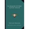 In Memory Of Bert Leston Taylor