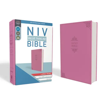 NIV, Value Thinline Bible, Large Print, Imitation Leather, Pink