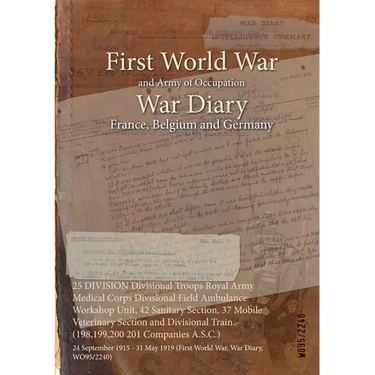 25 DIVISION Divisional Troops Royal Army Medical Corps Divisional Field Ambulance Workshop Unit, 42 Sanitary Section, 37 Mobile Veterinary Section and