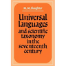 Universal Languages and Scientific Taxonomy in the Seventeenth Century