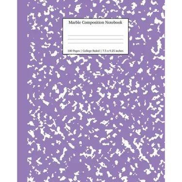 Marble Composition Notebook College Ruled: Lavender Marble Notebooks, School Supplies, Notebooks for School