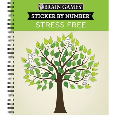 Brain Games - Sticker by Number: Stress Free (28 Images to Sticker)