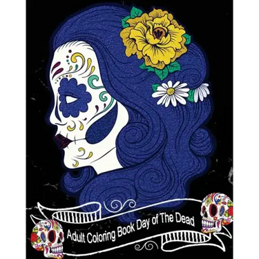 Adult Coloring Book Day of The Dead: Gorgeous Skull Drawings 50 High Quality Designs (Perfect for Skull Lovers) (Black Marble Soft Cover)