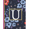 U: Monogram Initial U Notebook for Women and Girls, Blue Floral (Monogram Gifts for Women)