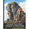 Icelandic Stone House Landscapes & Architecture Coloring Book for Adults: Beautiful Nature Landscapes Sceneries and Foreign Buildings Coloring Book fo