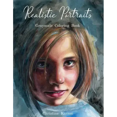 Realistic Portraits Grayscale Coloring Book