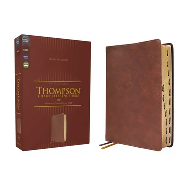 Nkjv, Thompson Chain-Reference Bible, Leathersoft, Brown, Red Letter, Thumb Indexed, Comfort Print