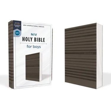 Niv, Holy Bible for Boys, Soft Touch Edition, Leathersoft, Gray, Comfort Print