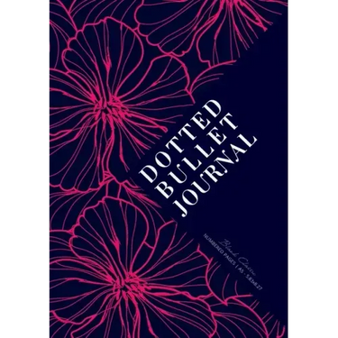 Dotted Bullet Journal: Medium A5 - 5.83X8.27 (Neon Pink Flowers)