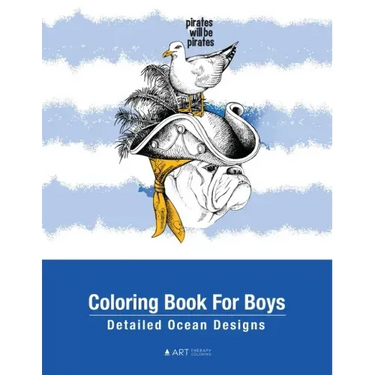 Coloring Book For Boys: Detailed Ocean Designs: Colouring Pages For Relaxation, Tweens, Preteens, Ages 8-12, Detailed Zendoodle Drawings, Calm
