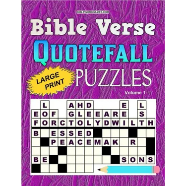 Bible Verse Quotefall Puzzles Vol.1: 60 New large print Bible verse drop quote or Fallen Phrase puzzles