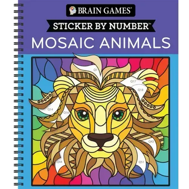 Brain Games - Sticker by Number: Mosaic Animals (28 Images to Sticker)