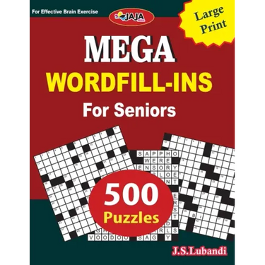 Mega Word Fill-In for Seniors: Large print 500 word fill-in puzzles for Seniors-8.5x11 US size