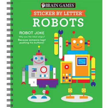 Brain Games - Sticker by Letter: Robots (Sticker Puzzles - Kids Activity Book)