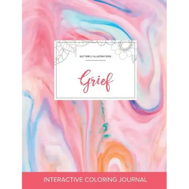 Adult Coloring Journal: Grief (Butterfly Illustrations, Bubblegum)