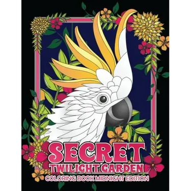 Secret Twilight Garden Coloring Book Midnight Edition: Enter a Whimsical Zen Garden with Adorable Animals and Magical Floral Patterns - Adult Coloring
