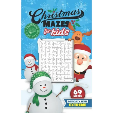 Christmas Mazes for Kids 69 Mazes Difficulty Level Extreme: Fun Maze Puzzle Activity Game Books for Children - Holiday Stocking Stuffer Gift Idea - Sn