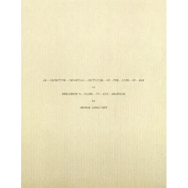 Beelzebub's Tales to His Grandson: Typescript Facsimile