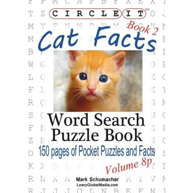 Circle It, Cat Facts, Pocket Size, Book 2, Word Search, Puzzle Book