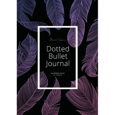 Dotted Bullet Journal: Medium A5 - 5.83X8.27 (Purple Feathers)