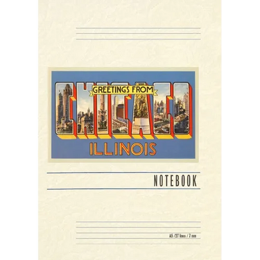 Vintage Lined Notebook Greetings from Chicago, Illinois