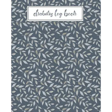 Diabetes Log Book: Record Daily Glucose Readings Two Year Blood Sugar Tracker Blue/Silver Leaf Design Note Pages and BONUS Coloring Pages